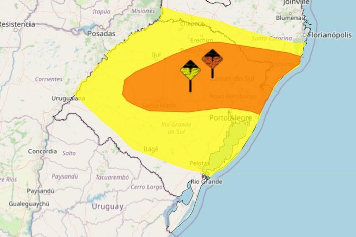 Os alertas são válidos até a tarde e noite. Fonte: GZH