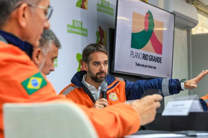 Segundo Leite, uma mudança da gestão pode atrapalhar o processo de reconstrução das cidades atingidas pelas enchentes - (crédito: Gustavo Mansur/ Palácio Piratini). Fonte: Correio Braziliense