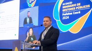 Legenda: Heitor Freite destacou ações realizadas pela Sudene em palestra no Seminário de Gestores Públicos Foto: Kid Júnior. Fonte: Diário do Nordeste