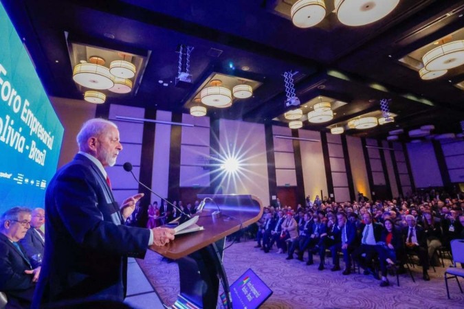 Lula anunciou investimentos da Petrobras na Bolívia - (crédito: Ricardo Stuckert /PR). Fonte: Correio Braziliense